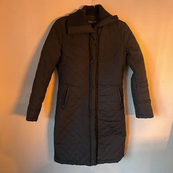 Reaction Kenneth Cole Black Quilted 80% Down Puffer Jacket Women's Size XS - Picture 1 of 8